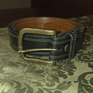 Lejon Harness Leather Brass Buckle Belt Made In USA